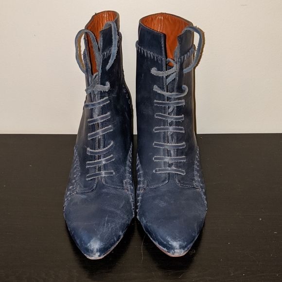 Rachel Comey Navy Wedge Booties - 8.5 - Picture 4 of 8